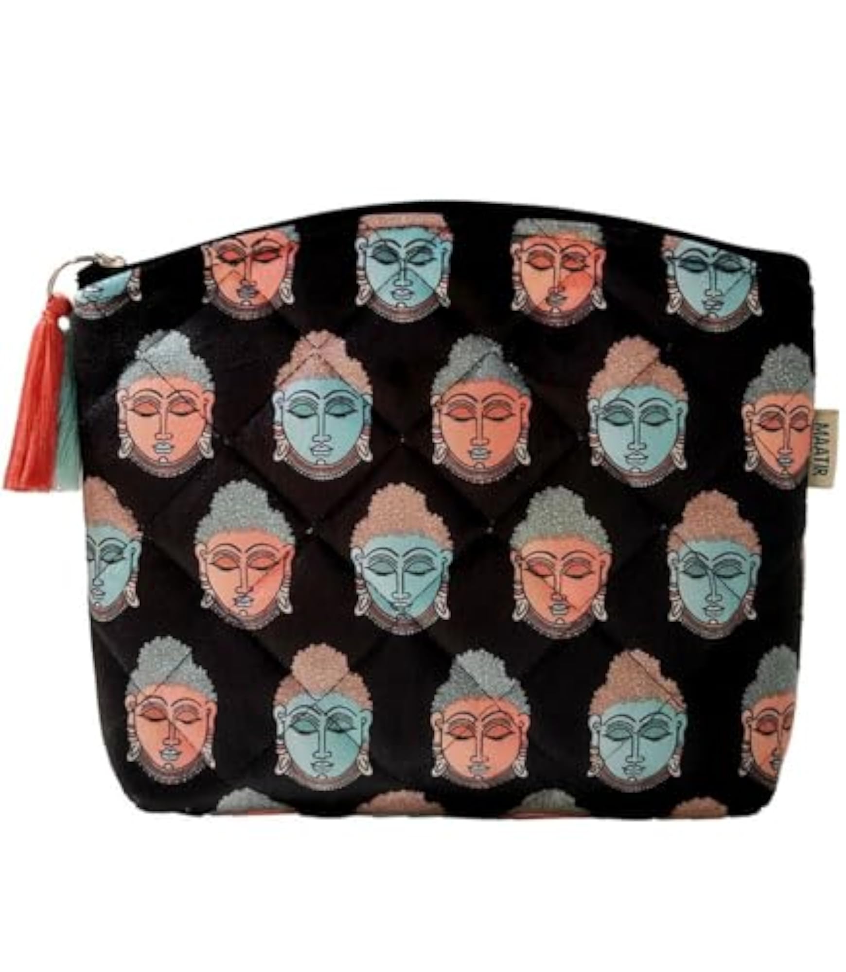 Medium Velvet Nirvana Kalamkari Multipurpose Velvet Zipper Pouch Bag